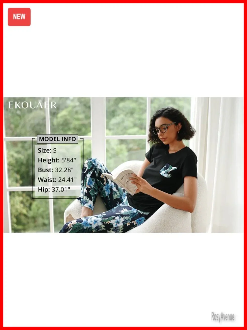 Women's 2 Piece Short Sleeve Pajama Set V Neck Chest Pocket